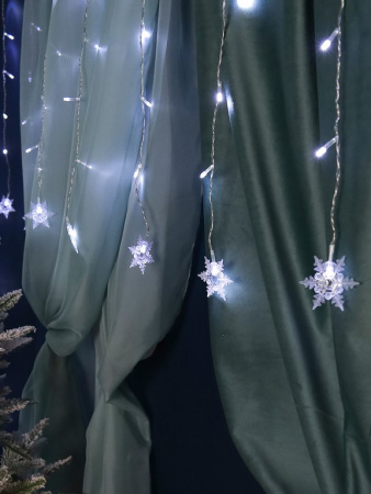 Гирлянда комнатная Бахрома  4*0,6м, 120 белых ламп, 8 режимов