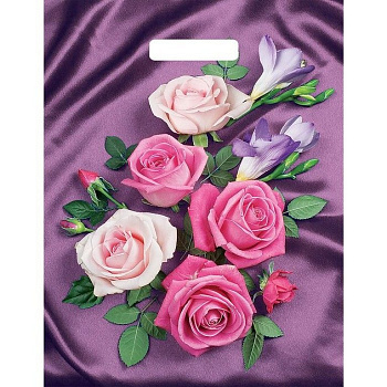 Пакет пробивной 31*40см (60мкм) "Атласные розы"