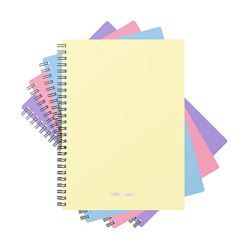 Тетрадь 80 лист кл. А5 на спирали пластиковая обложка "Pastel" ассорти