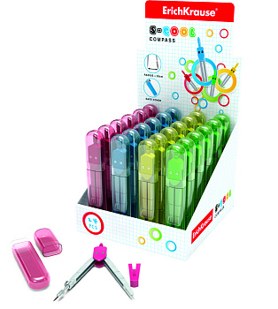 Циркуль 120 мм в пенале ErichKrause "S-Cool" (мах радиус 18см)