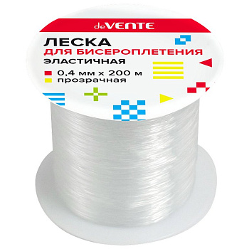Нить эластомерная для бисера 0,4 мм x 200 м прозрачная "deVENTE. Elastic Line"