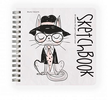 Скетчбук 200*205 мм, 120л. гребень "SKETCHBOOK" 160 ГР., БЕЗ ЛИНОВКИ (4 ВИДА)