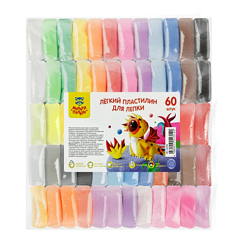 Пластилин легкий 1 цв. ассорти Мульти-Пульти