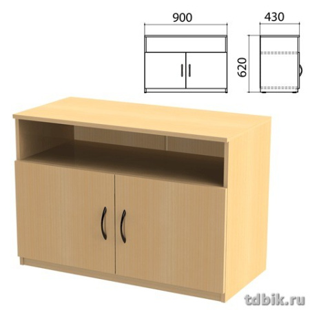Тумба для оргтехники 2 двери "Канц" 900*430*620мм, цвет бук