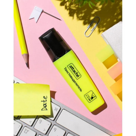 Текст-маркер Attache Colored желтый, 1-5мм