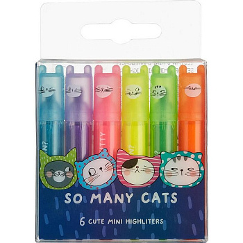 Набор текст-маркеров  6 шт M&G "So Many Cats" ароматизированные 1-3мм (ассорти)