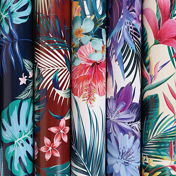 Бумага упаковочная 70*100см  в рулоне (ассорти) "Tropics"