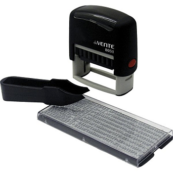 Штамп самонаборный  3 стр 38х14 мм 1 касса deVENTE 8051, корпус черный
