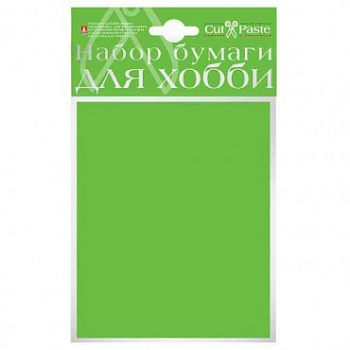 Набор цв. бумаги для хобби А4 10 листов, цвет зеленый