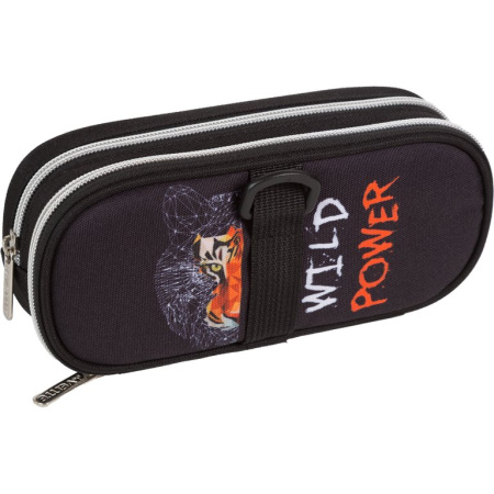 Пенал  для мальчика  настольный deVENTE "Wild Power" 22x9,5x7 см, 2 отделения на молнии, ткань