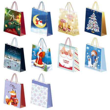 Пакет бумажный НГ 20*24см ламиниров. (ассорти)