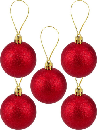 Набор шаров  цвет красный  60 мм 20 шт+ верхушка 1шт