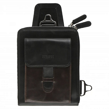 Планшет Borasco 16*20*2см, нат. кожа, со съемным плечевым ремнем, черный/коричневый