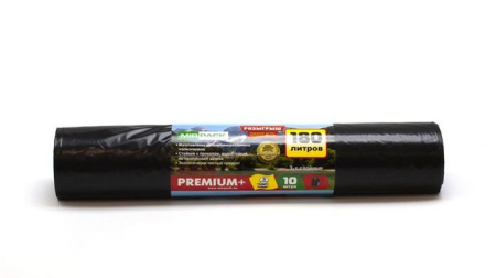 Мешки для мусора 180л. 10 шт/рул (35 мкм) ПВД 90*102 см. черные